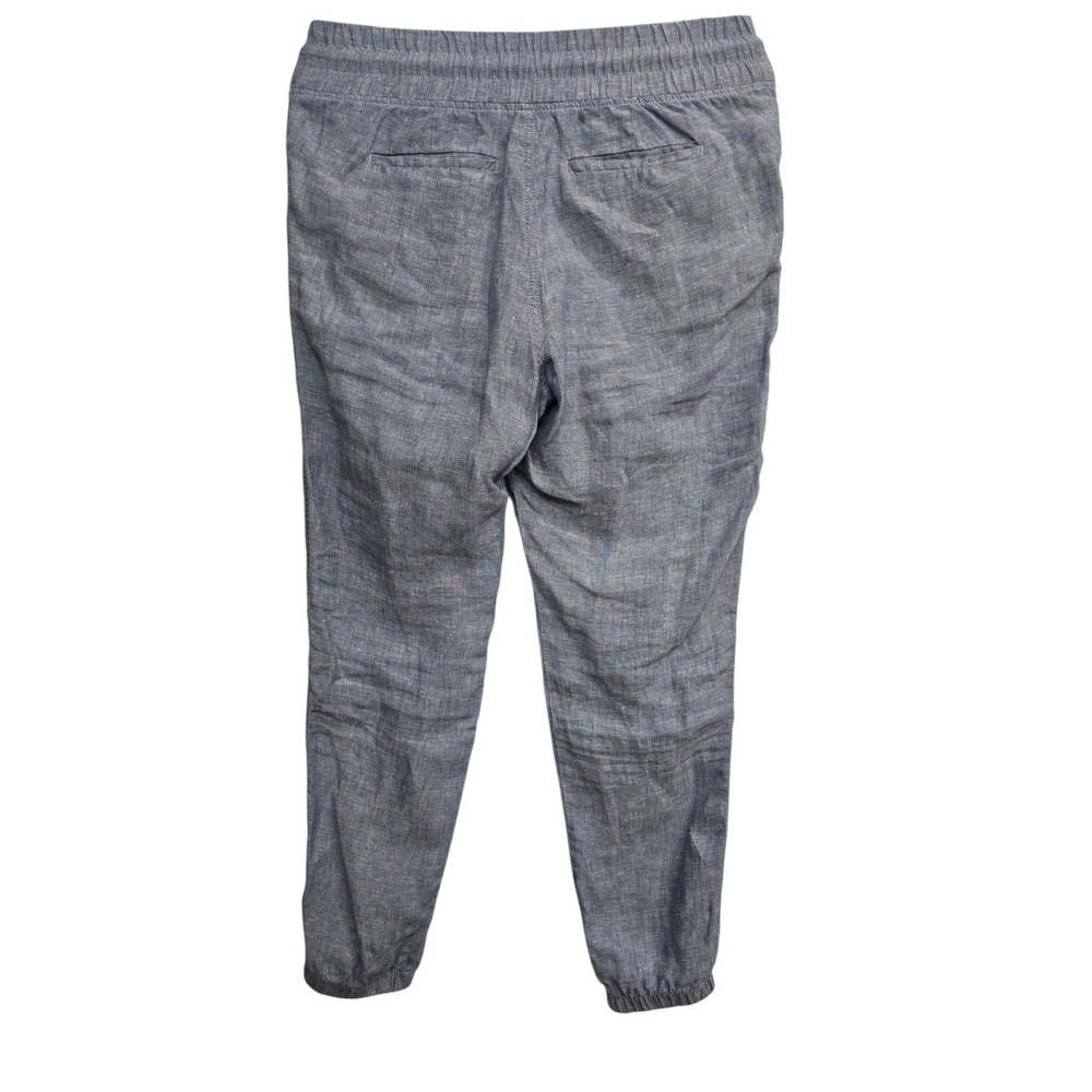 Athleta Cabo Linen Jogger Pants Women's Size 4 Blue Chambray Coastal Grandmacore - Picture 4 of 6